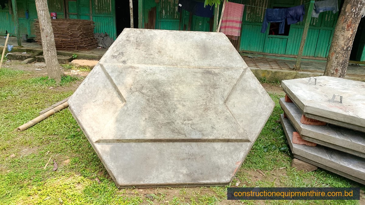 Finished hexagonal concrete block — ready for installation